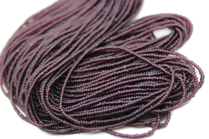 13/0 Charlotte True Cut Beads, Tr. Dark Amethyst (2 Perfect Facets) 1 Hank, Embroidery Material, Jewelry Supply, Vintage Premium True Cuts, 20080