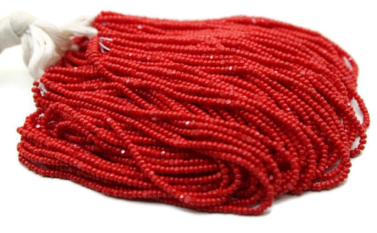 11/0 Charlotte true Cut Beads Opaque Dark Red (2 Perfect Facets) 10/20/50/250/500 Grams, Embroidery Material, Jewelry Supply, Premium True Cuts, 93190