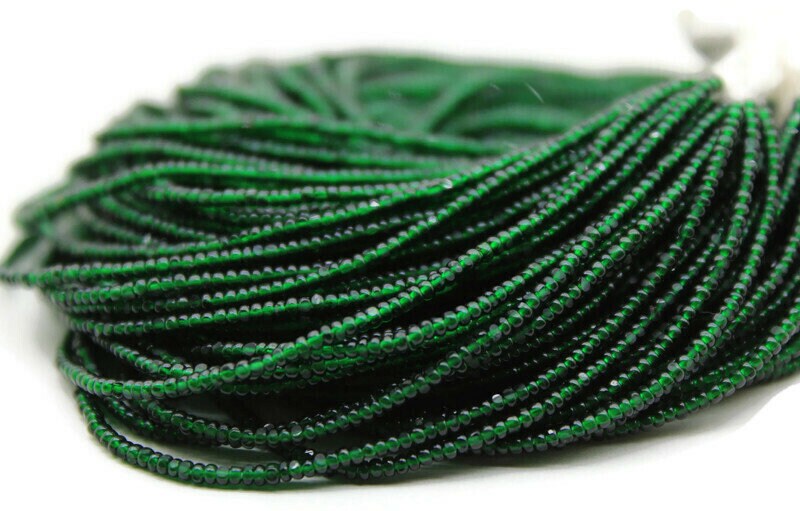 13/0 Charlotte True Cut Beads, Tr. Bottle Green (2 Perfect Facets) 5/10/20/50/250/500 Grams, Embroidery Material, Jewelry Supply, Premium True Cuts, 50150