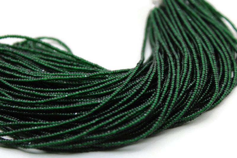 13/0 Charlotte True Cut Beads, Tr. Bottle Green (2 Perfect Facets) 5/10/20/50/250/500 Grams, Embroidery Material, Jewelry Supply, Premium True Cuts, 50150