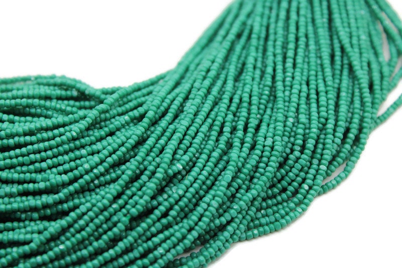 11/0 Charlotte true Cut Beads Opaque Serpent Green (2 Perfect Facets) 10/20/50/250/500 Grams, Vintage Rare Beads, Jewelry Supply, Premium True Cuts, 53250