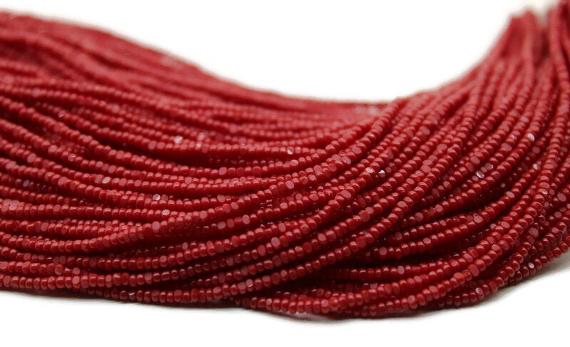 13/0 Charlotte True Cut Beads, Opaque Dark Red (2 Perfect Facets) 5/10/20/50/250/500 Grams, Embroidery Material, Jewelry Supply, Premium True Cuts, 93210