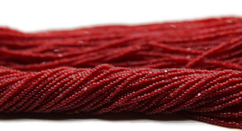 13/0 Charlotte True Cut Beads, Red Transparent (2 Perfect Facets) 5/10/20/50/250/500 Grams, Embroidery Material, Jewelry Supply, Premium True Cuts, 90090