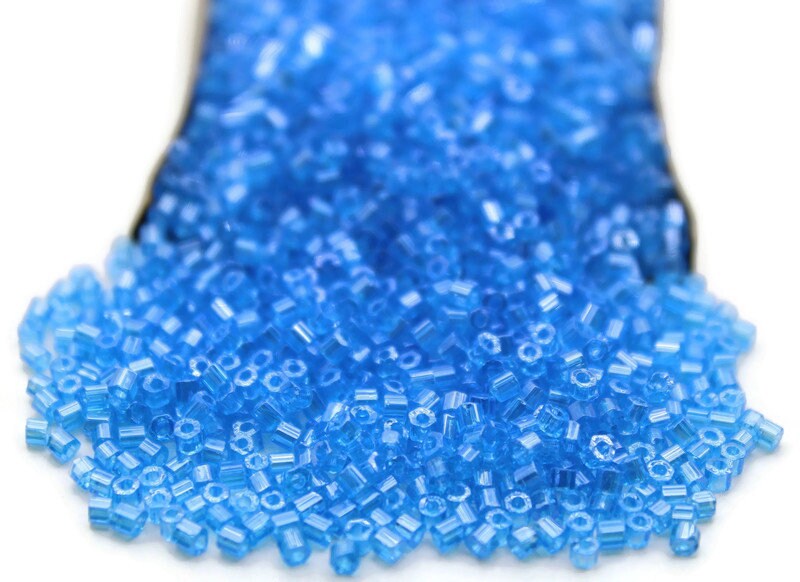 11/0 Preciosa 2 Cut Beads, Arabian Blue Luster, Hexagon Glass Czech Seed Beads, 20/50/100 Grams Packs, Preciosa Ornella Beads, Embroidery Beads, Jewelry Finding, 66010/S18