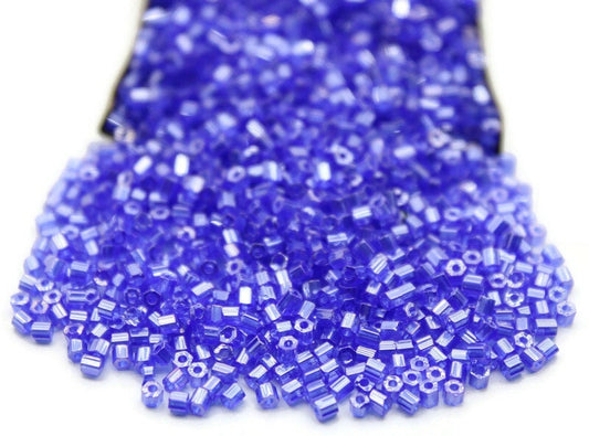 11/0 Preciosa 2 Cut Beads, Royal Blue Luster, Hexagon Glass Czech Seed Beads, 20/50/100 Grams Packs, Preciosa Ornella Beads, Embroidery Beads, Jewelry Findings, 36050/S19