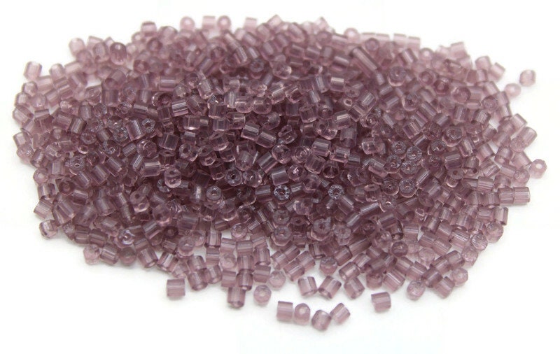 11/0 Preciosa 2 Cut Beads, Light Amethyst Transparent, Hexagon Glass Czech Seed Beads, 20/50/100 Grams Packs, Preciosa Ornella Beads, Embroidery Beads, Jewelry Findings, 20010/S49