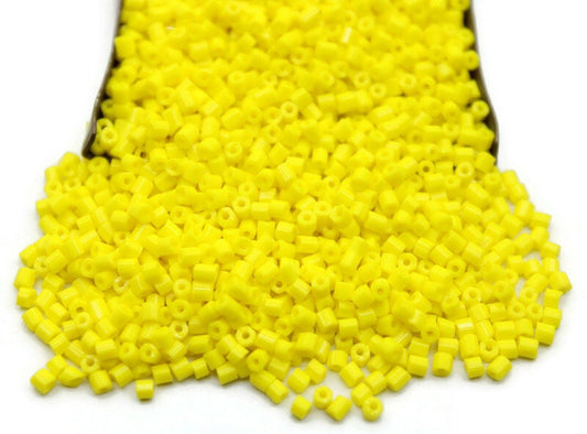 11/0 Preciosa 2 Cut Beads, Yellow Opaque, Hexagon Glass Czech Seed Beads, 20/50/100 Grams Packs, Preciosa Ornella Beads, Embroidery Beads, Jewelry Findings, 83110/S61