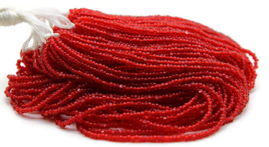 11/0 Charlotte true Cut Beads Light Red Transparent (2 Perfect Facets) 10/20/50/250/500 Grams, Embroidery Material, Jewelry, Premium True Cuts, 90070