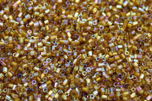 Matsuno Hexagon 2 Cut, 15/0, Topaz AB, Japanese Seed Beads, 10/20/50 Grams, Hex Cut Beads, MGB Beads, Embroidery Material, Supply, 24-R (551)/S5