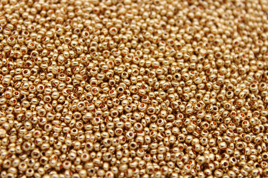 11/0 Uni Gold Metallic Seed Beads, Taiwan Seed Beads, 20/50/100 Grams Packs, Embroidery Beads, Jewelry Findings, Premium Quality Seed Beads