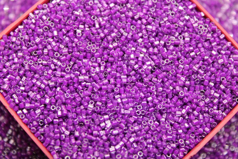 Miyuki Hexagon 2 Cut, 15/0, Deep Purple Inside-Color, Japanese Seed Beads, 10/20/50 Grams, Hex Beads, Miyuki Beads, Embroidery Material, Jewelry Supply, 2247/S9