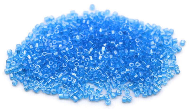 11/0 Preciosa 2 Cut Beads, Arabian Blue Luster, Hexagon Glass Czech Seed Beads, 20/50/100 Grams Packs, Preciosa Ornella Beads, Embroidery Beads, Jewelry Finding, 66010/S18