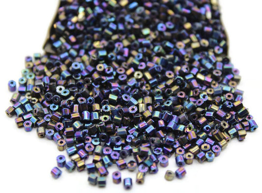 11/0 Preciosa 2 Cut Beads, Purple Iris Metallic, Hexagon Glass Czech Seed Beads, 20/50/100 Grams Packs, Preciosa Ornella Beads, Embroidery Beads, Jewelry Findings, 59135/S23