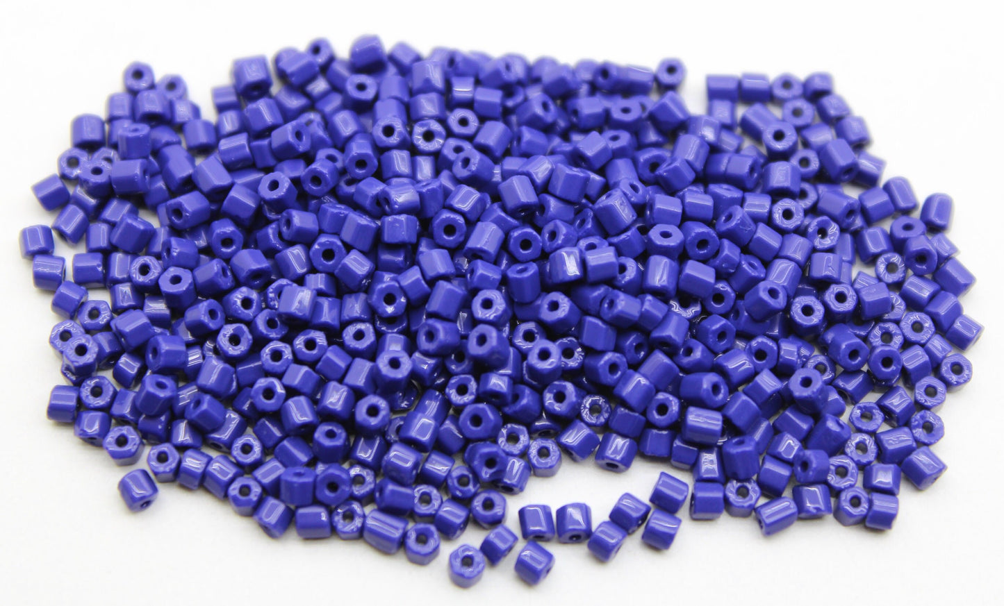 11/0 Preciosa 2 Cut Beads, Cobalt Blue Opaque, Hexagon Glass Czech Seed Beads, 20/50/100 Grams Packs, Preciosa Ornella Beads, Embroidery Beads, Jewelry Findings, 33070/S59