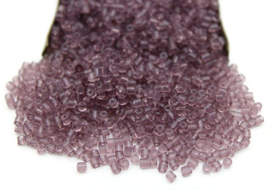 11/0 Preciosa 2 Cut Beads, Light Amethyst Transparent, Hexagon Glass Czech Seed Beads, 20/50/100 Grams Packs, Preciosa Ornella Beads, Embroidery Beads, Jewelry Findings, 20010/S49