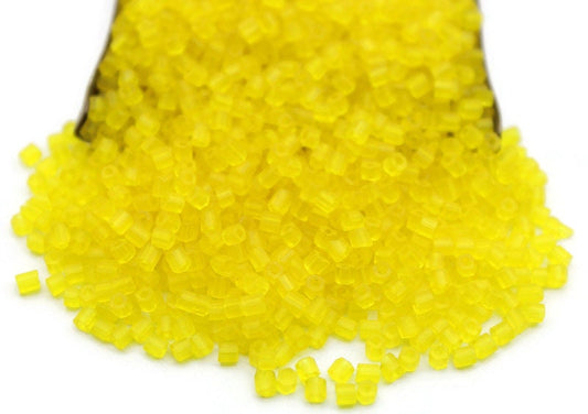 11/0 Preciosa 2 Cut Beads, Yellow Transparent, Hexagon Glass Czech Seed Beads, 20/50/100 Grams Packs, Preciosa Ornella Beads, Embroidery Beads, Jewelry Findings, 80010/S51