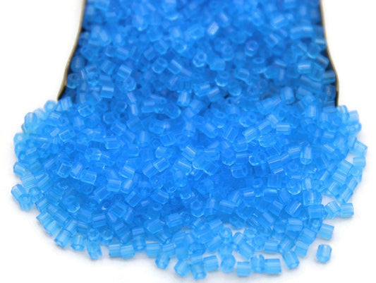 11/0 Preciosa 2 Cut Beads, Arabian Blue Transparent, Hexagon Glass Czech Seed Beads, 20/50/100 Grams Packs, Preciosa Ornella Beads, Embroidery Beads, Findings, 60010/S52