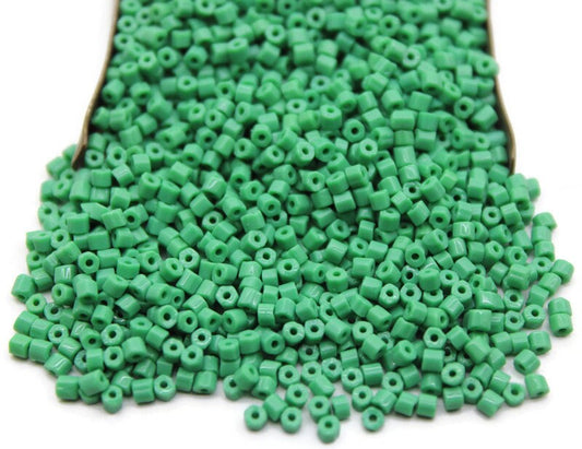 11/0 Preciosa 2 Cut Beads, Serpent Green Opaque, Hexagon Glass Czech Seed Beads, 20/50/100 Grams Packs, Preciosa Ornella Beads, Embroidery Beads, Jewelry Findings, 53250/S55