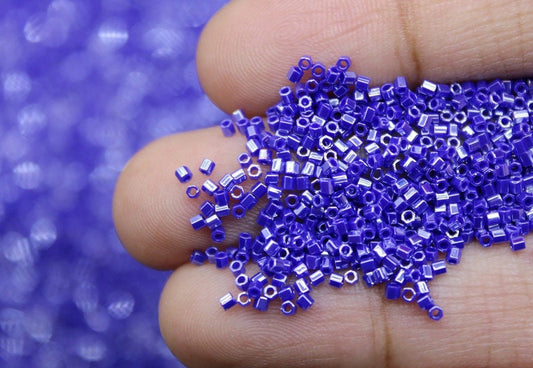 Miyuki Hexagon 2 Cut, 15/0, Cobalt Blue Opaque Luster, Japanese Seed Beads, 10/20/50 Grams, Hex Beads, Miyuki Beads, Jewelry Material, 434/S35