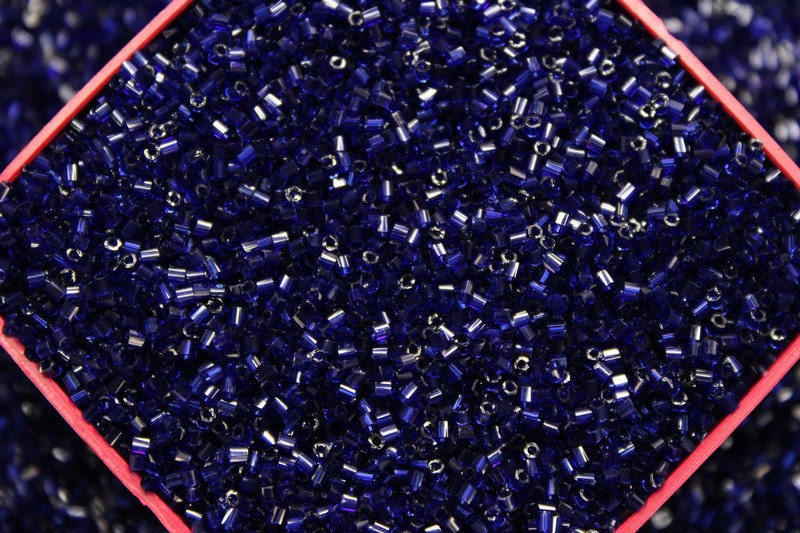 Matsuno Hexagon 2 Cut, 15/0, Navy Blue Transparent, Japanese Seed Beads, 10/20/50 Grams, Hex Cut Beads, M.G.B Beads, Embroidery Material (28)/S17