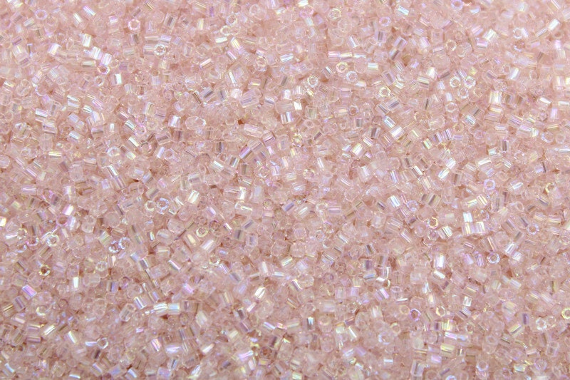 Matsuno Hexagon 2 Cut, 15/0, Blush Pink AB, Japanese Seed Beads, 10/20/50 Grams, Hex Cut Beads, MGB Glass Beads, Embroidery Material, 9R (541)/S13