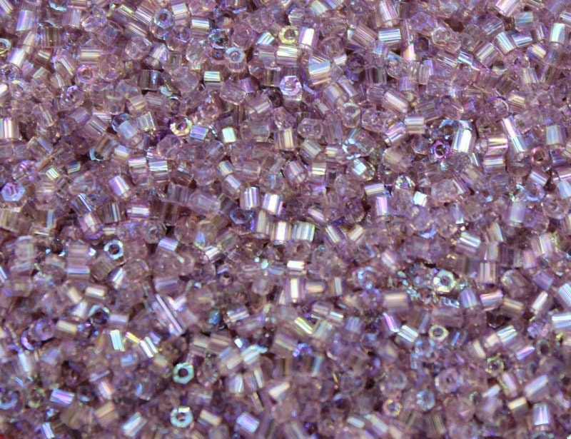 Matsuno Hexagon 2 Cut, 15/0, Light Amethyst AB, Japanese Seed Beads, 10/20/50 Grams, Hex Cut Beads,M.G.B Beads, Embroidery Material, 10R (540)/S11