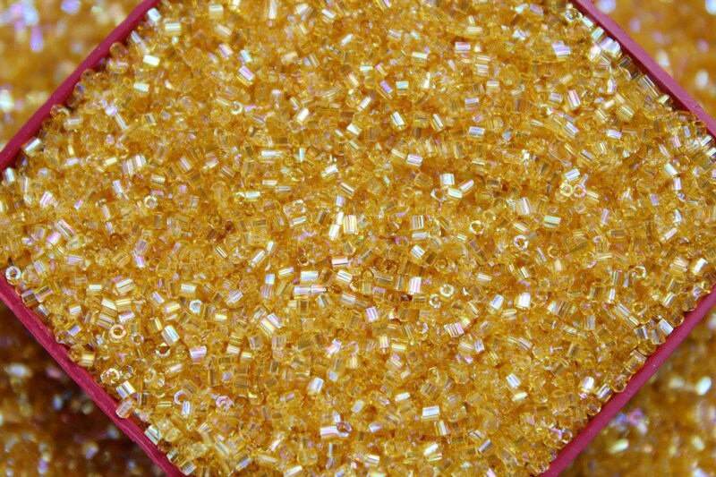 Matsuno Hexagon 2 Cut, 15/0, Maize Gold AB, Japanese Seed Beads, 10/20/50 Grams, Hex Cut Beads, MGB Glass Beads, Embroidery Material,2-R (531)/S22