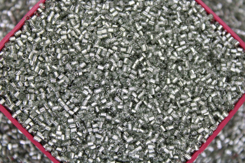 Matsuno Hexagon 2 Cut, 15/0, Light Steel Gray Silver-Line, Japanese Seed Beads, 10/20/50 Grams, Hex Cut Beads, MGB Glass Beads, (56)/S20