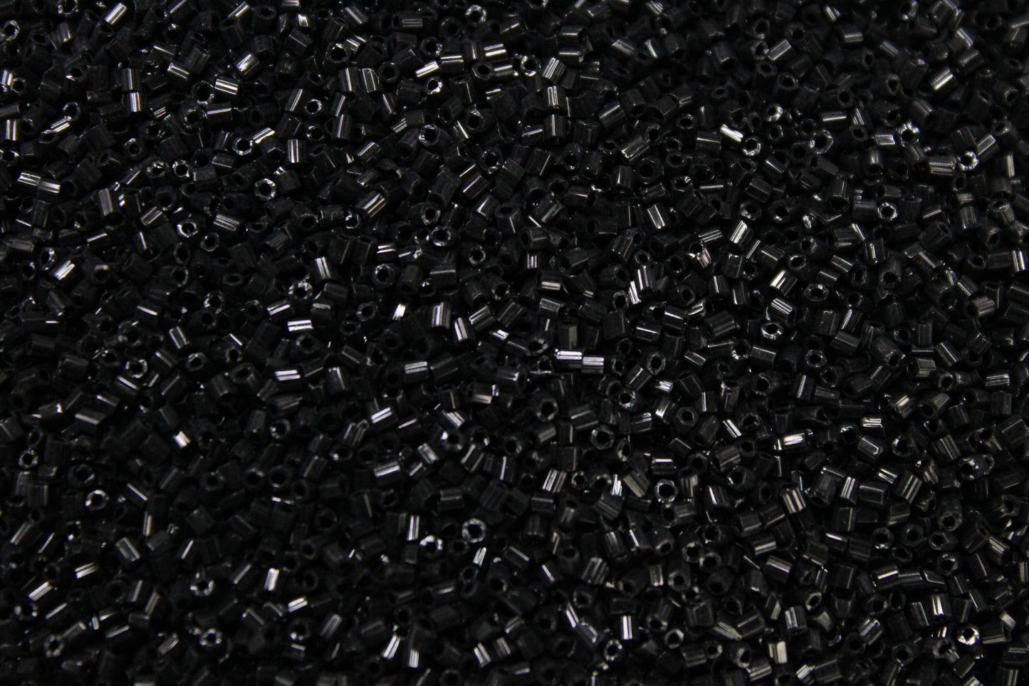 15/0 Czech 2 Cut, Jet Black Opaque, Hex Glass Seed Beads, 10/20/50/100 Grams Packs, Embroidery making, Jewelry Making, Vintage Beads, Supply, 49/2