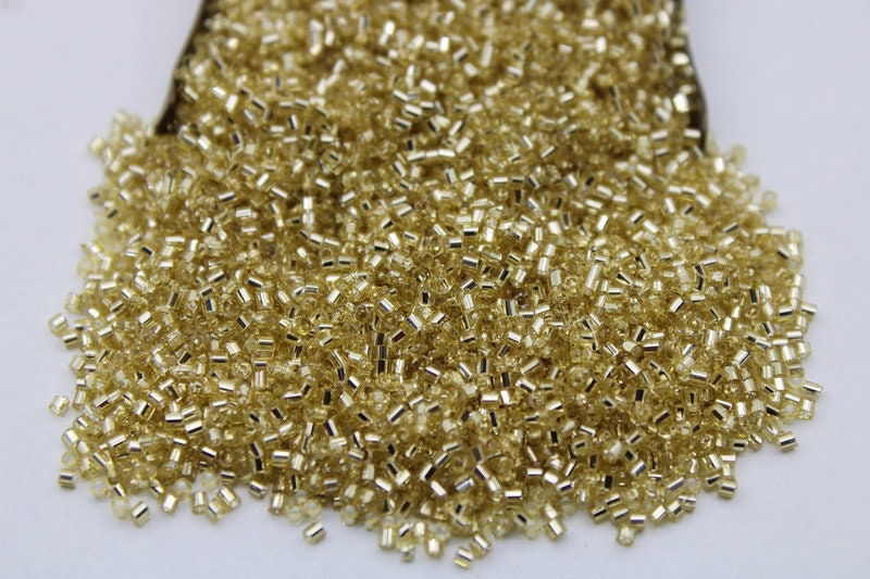 15/0 Czech 2 Cut, L. Gold Silver-Lined, Hex Glass Seed Beads, 10/20/50/100 Grams Packs, Embroidery making, Jewelry Making, Vintage Beads, 22/10