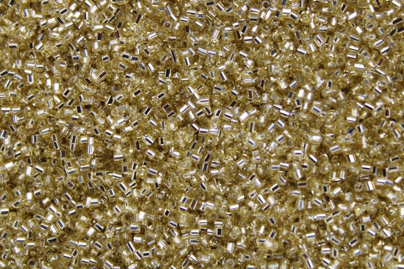 15/0 Czech 2 Cut, L. Gold Silver-Lined, Hex Glass Seed Beads, 10/20/50/100 Grams Packs, Embroidery making, Jewelry Making, Vintage Beads, 22/10