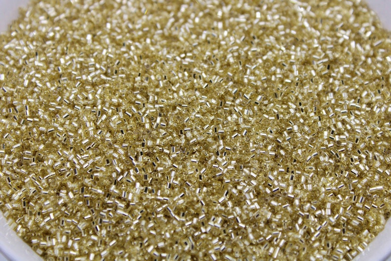 15/0 Czech 2 Cut, L. Gold Silver-Lined, Hex Glass Seed Beads, 10/20/50/100 Grams Packs, Embroidery making, Jewelry Making, Vintage Beads, 22/10