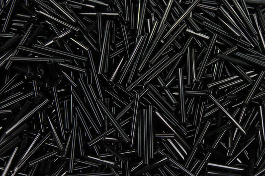 Bugle Beads, Jet Black, 20/50/100 Grams Packs, Tube Beads, Embroidery making, Jewelry Making, Indian Glass Beads, Vintage Beads, 49/4.