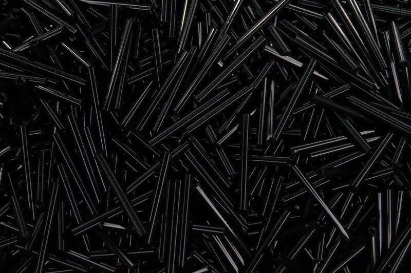 Bugle Beads, Jet Black, 20/50/100 Grams Packs, Tube Beads, Embroidery making, Jewelry Making, Indian Glass Beads, Vintage Beads, 49/4.