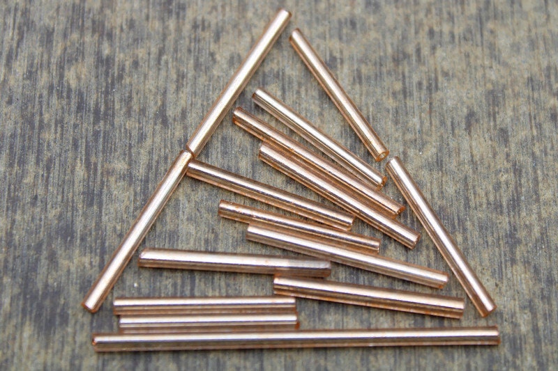 Bugle Beads, Rose Gold Silver-Line, 20/50/100 Grams Packs, Tube Beads, Embroidery making, Jewelry Making, Indian Glass Beads, Vintage Beads, 39/1.