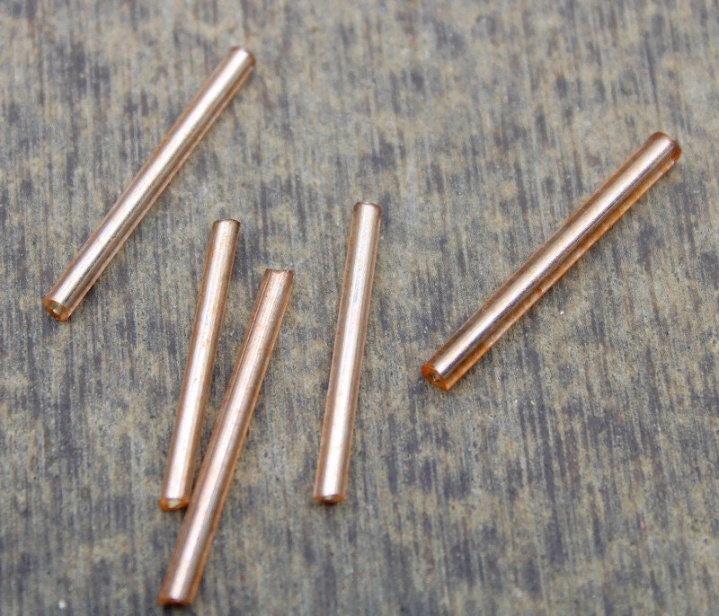 Bugle Beads, Rose Gold Silver-Line, 20/50/100 Grams Packs, Tube Beads, Embroidery making, Jewelry Making, Indian Glass Beads, Vintage Beads, 39/1.