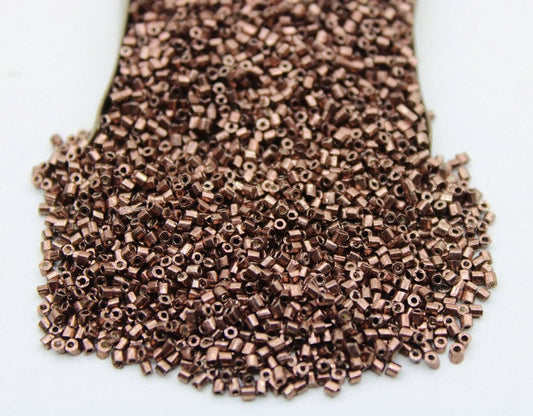 15/0 Czech 2 Cut, Copper Metallic, Hex Glass Seed Beads, 10/20/50/100 Grams Packs, Embroidery making, Jewelry Making, Vintage Beads, Supply, 779/15.