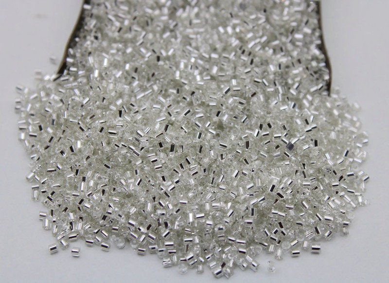 15/0 Czech 2 Cut, White Silver-Lined, Hex Glass Seed Beads, 10/20/50/100 Grams Packs, Embroidery making, Jewelry Making, Vintage Beads, 21/7