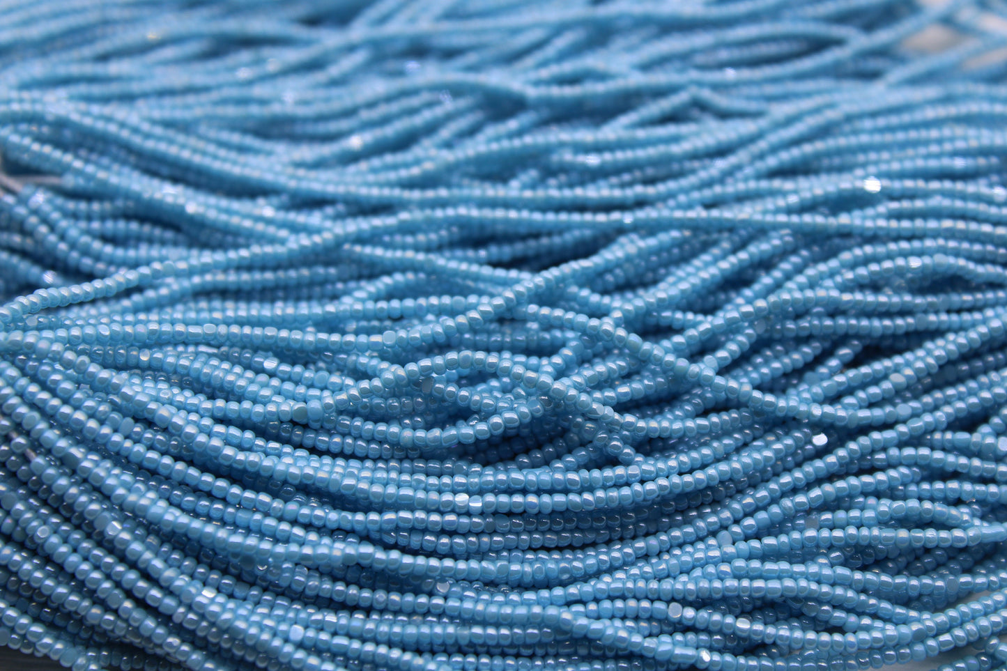 13/0 Charlotte Cut Beads, Blue Opaque Luster, 1/3/5 Hanks Preciosa Ornella Beads, Embroidery Beads, Craft Supply, Jewelry Findings, 68050.