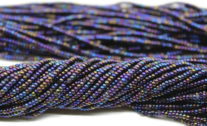 13/0 Charlotte Cut Beads, Blue Iris Metallic, 1/3/5 Hanks, Preciosa Ornella Beads, Embroidery Beads, Craft Supply, Jewelry Findings, 59135.