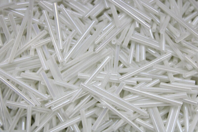 Bugle Beads, Milky White Luster, 20/50/100 Grams Packs, Tube Beads, Embroidery making, Jewelry Making, Indian Glass Beads, Vintage Beads, 121/3.