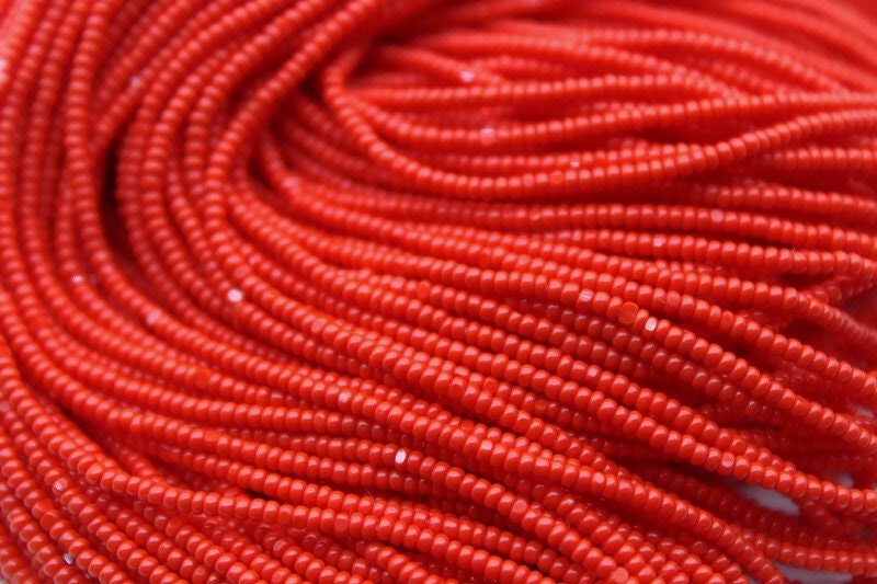 13/0 Charlotte Cut Beads, Light Red Opaque, 1/3/5 Hanks, Preciosa Ornella Beads, Embroidery Beads, Craft Supply, Jewelry Findings, 93170.