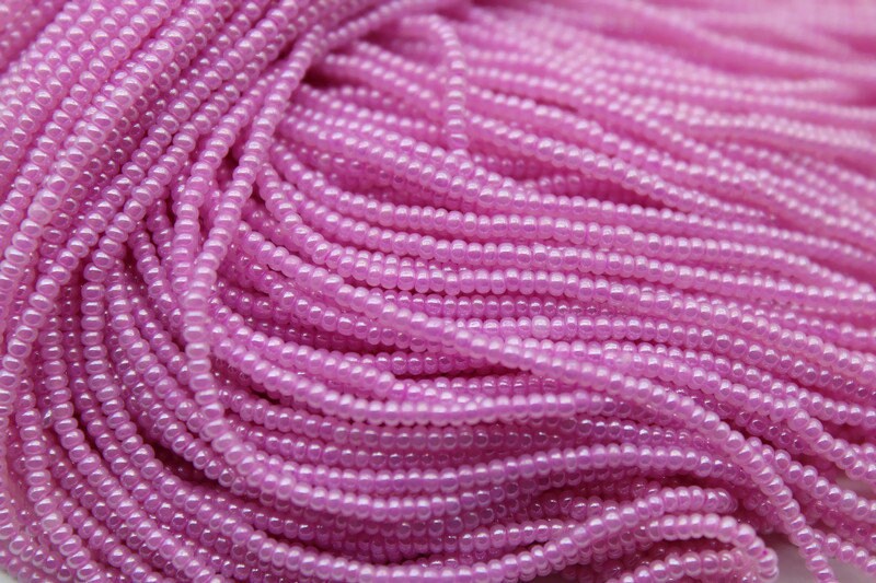 13/0 Preciosa Seed Beads, Dark Pink Ceylon, 1/3/5 Hanks, Czech Seed Beads, Embroidery Beads, Craft Supply, Jewelry Findings, 37328