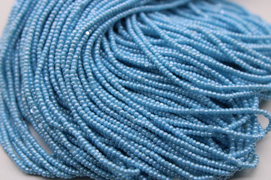 13/0 Charlotte Cut Beads, Blue Opaque Luster, 1/3/5 Hanks Preciosa Ornella Beads, Embroidery Beads, Craft Supply, Jewelry Findings, 68050.