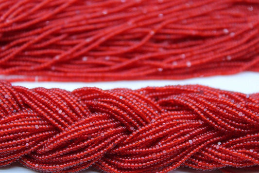 13/0 Charlotte Cut Beads, Tr. Light Red, 1/3/5 Hanks, Preciosa Ornella Beads, Embroidery Beads, Craft Supply, Jewelry Findings, Premium Cuts, 90070.