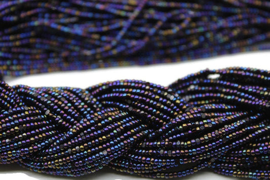 13/0 Charlotte Cut Beads, Blue Iris Metallic, 1/3/5 Hanks, Preciosa Ornella Beads, Embroidery Beads, Craft Supply, Jewelry Findings, 59135.