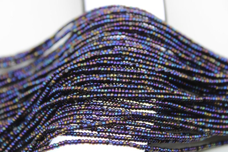 13/0 Charlotte Cut Beads, Blue Iris Metallic, 1/3/5 Hanks, Preciosa Ornella Beads, Embroidery Beads, Craft Supply, Jewelry Findings, 59135.