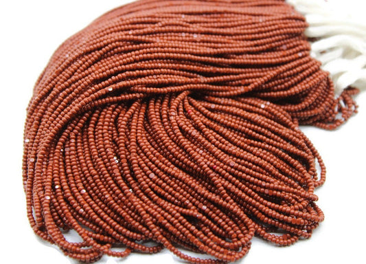 13/0 Charlotte Cut Beads, Copper Brown Opaque, 1/3/5 Hanks Preciosa Ornella Beads, Embroidery Beads, Craft Supply, Jewelry Findings, 93300.