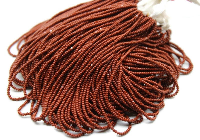 13/0 Charlotte Cut Beads, Copper Brown Opaque, 1/3/5 Hanks Preciosa Ornella Beads, Embroidery Beads, Craft Supply, Jewelry Findings, 93300.