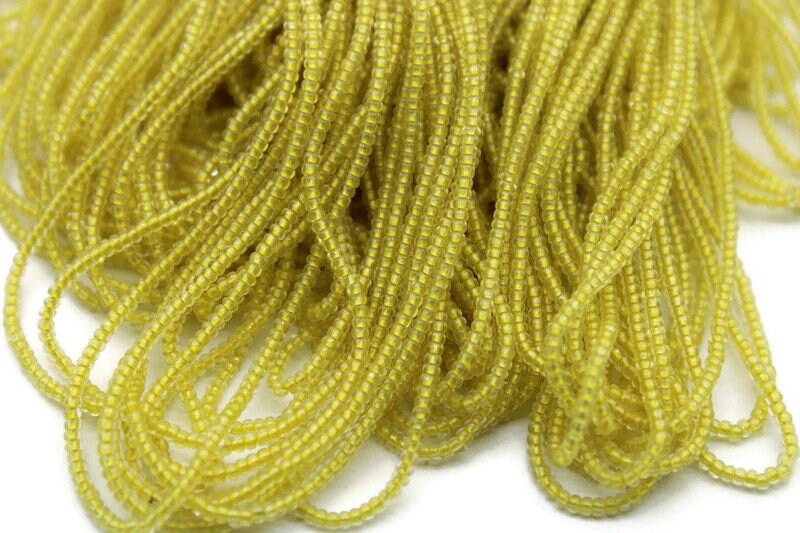 13/0 Preciosa Seed Beads, Tr. Opal Yellow, 1/3/5 Hanks, Czech Seed Beads, Embroidery Beads, Craft Supply, Jewelry Findings, Premium Supply, 80010